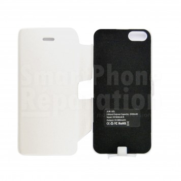 Coque rechargeable 2500mAh blanche pour iPhone 5 / 5S / 5C