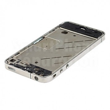 Contour chrome / métallique bezel avec tiroir sim + bouton vibreur, volume et On/off pour iPhone 4